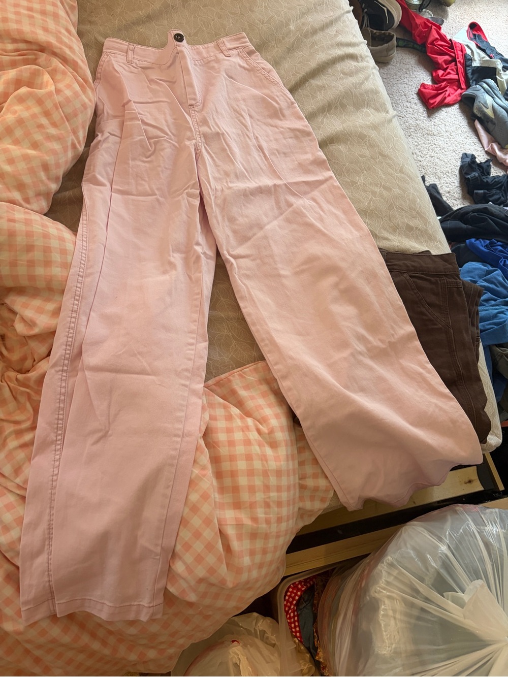 wild fable Wide-Leg High-Rise Pants in Pale Pink
